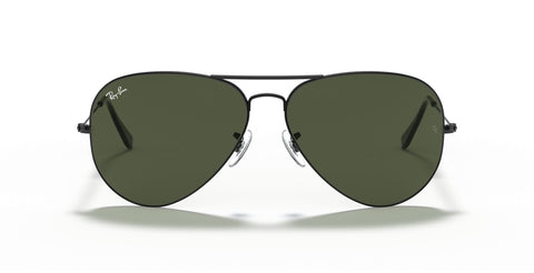 Ray-Ban Aviator Large Metal II Sunglasses - Black Frame, Green Lenses - SuperSaverAU - view 1
