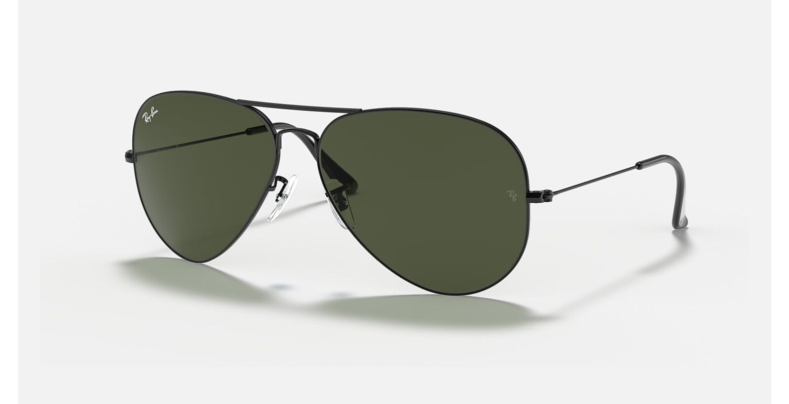 Ray-Ban Aviator Large Metal II Sunglasses - Black Frame, Green Lenses - SuperSaverAU - view 3