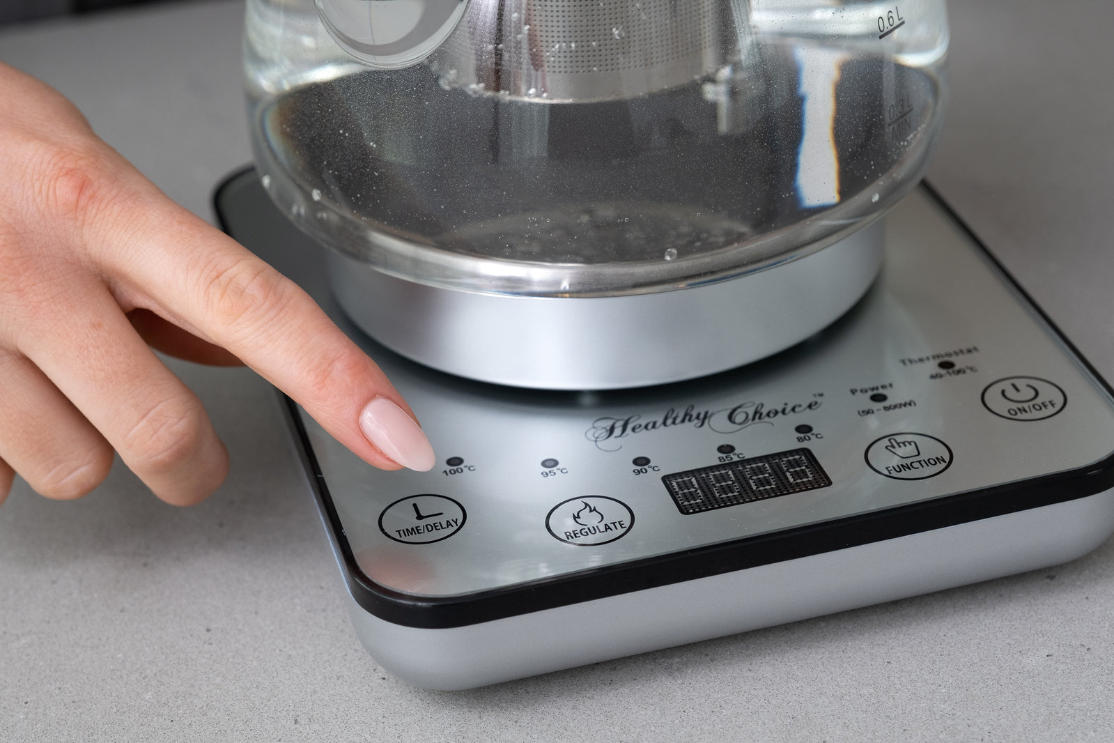 1.2L Digital Glass Kettle w/ Electric Tea Pot & Infuser 800W - SuperSaverAU - view 4