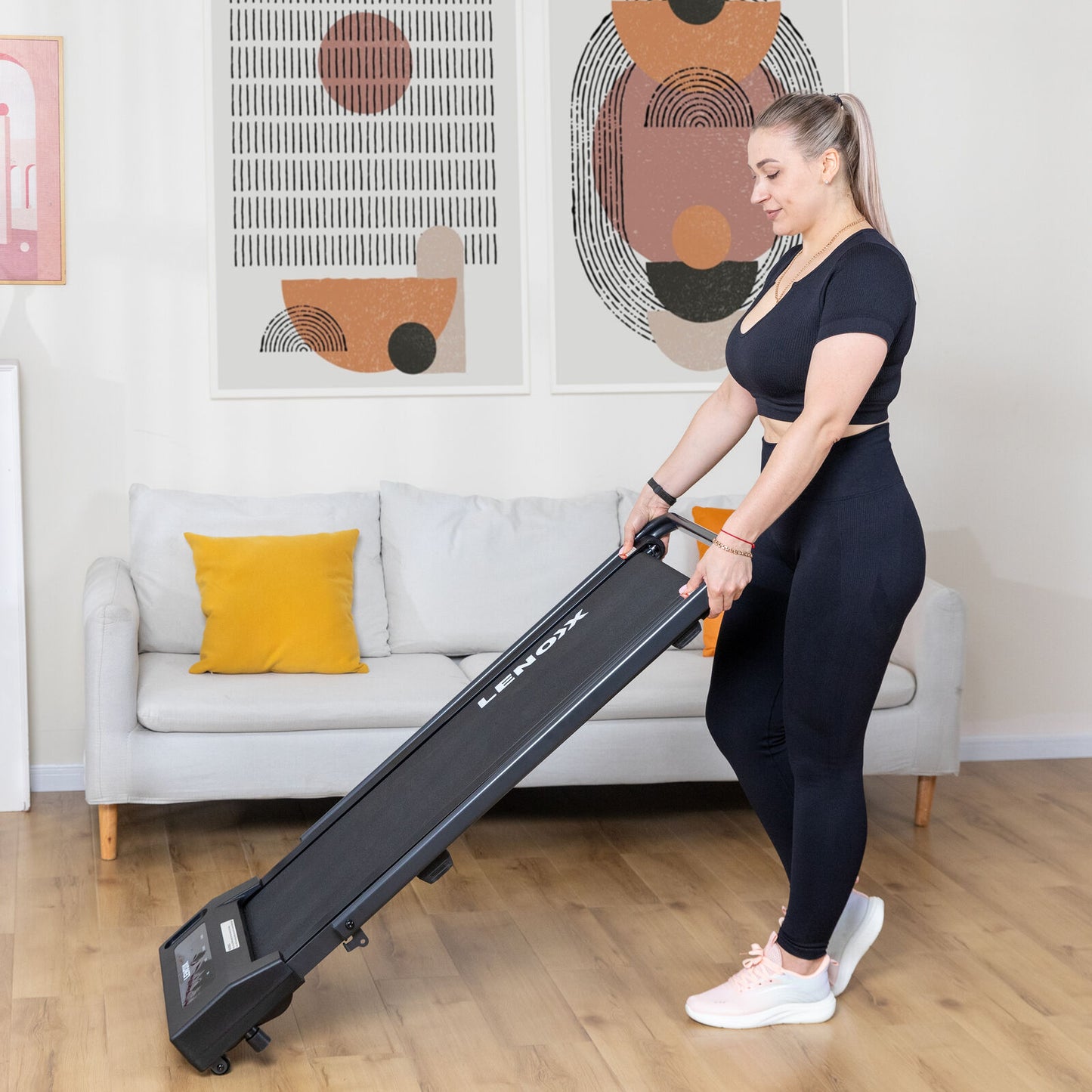 Electric Walking Pad Treadmill - 2HP, Foldable with Remote & Tablet Holder