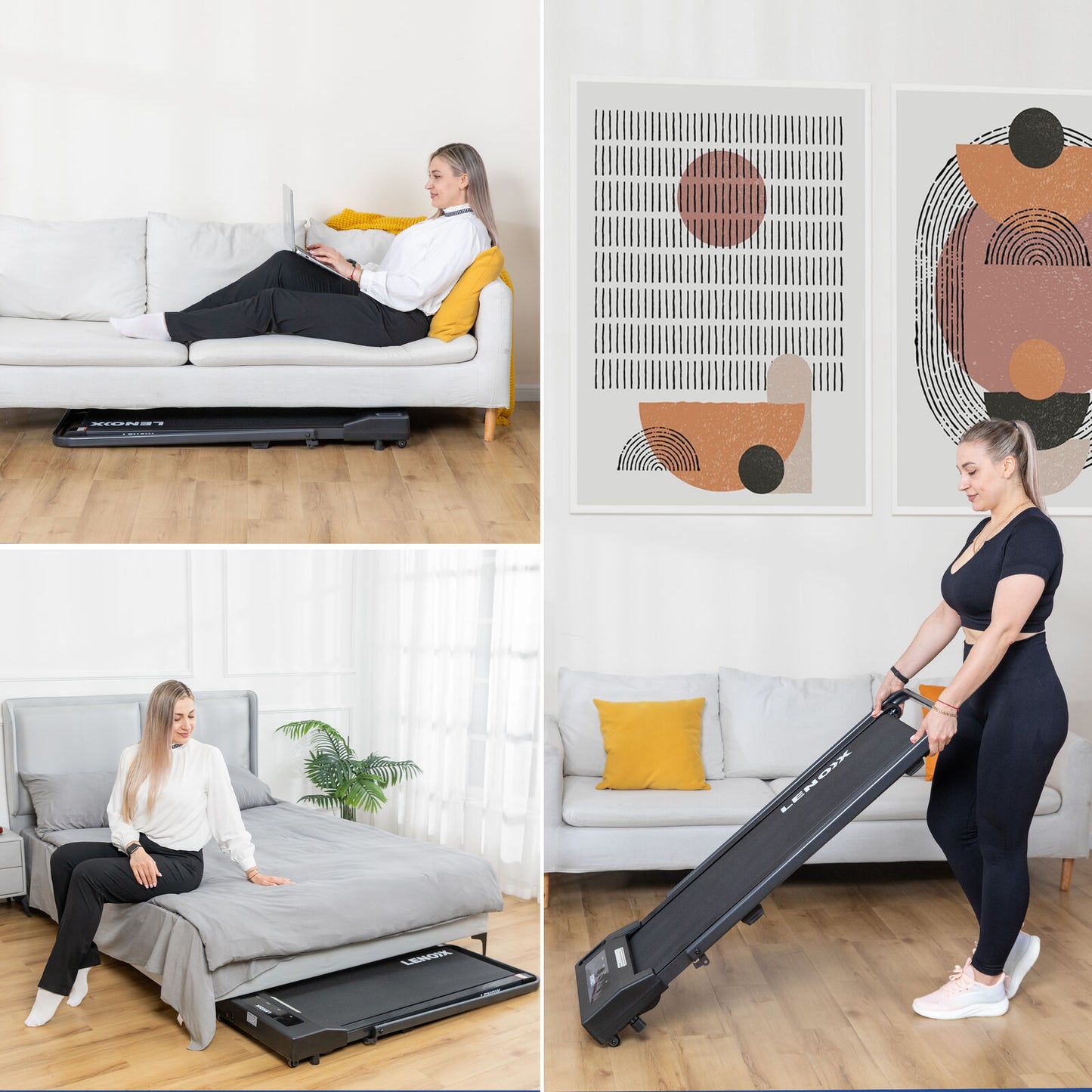 Electric Walking Pad Treadmill - 2HP, Foldable with Remote & Tablet Holder