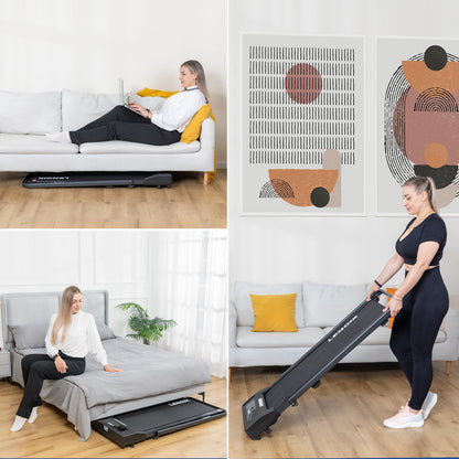 Electric Walking Pad Treadmill - 2HP, Foldable with Remote & Tablet Holder