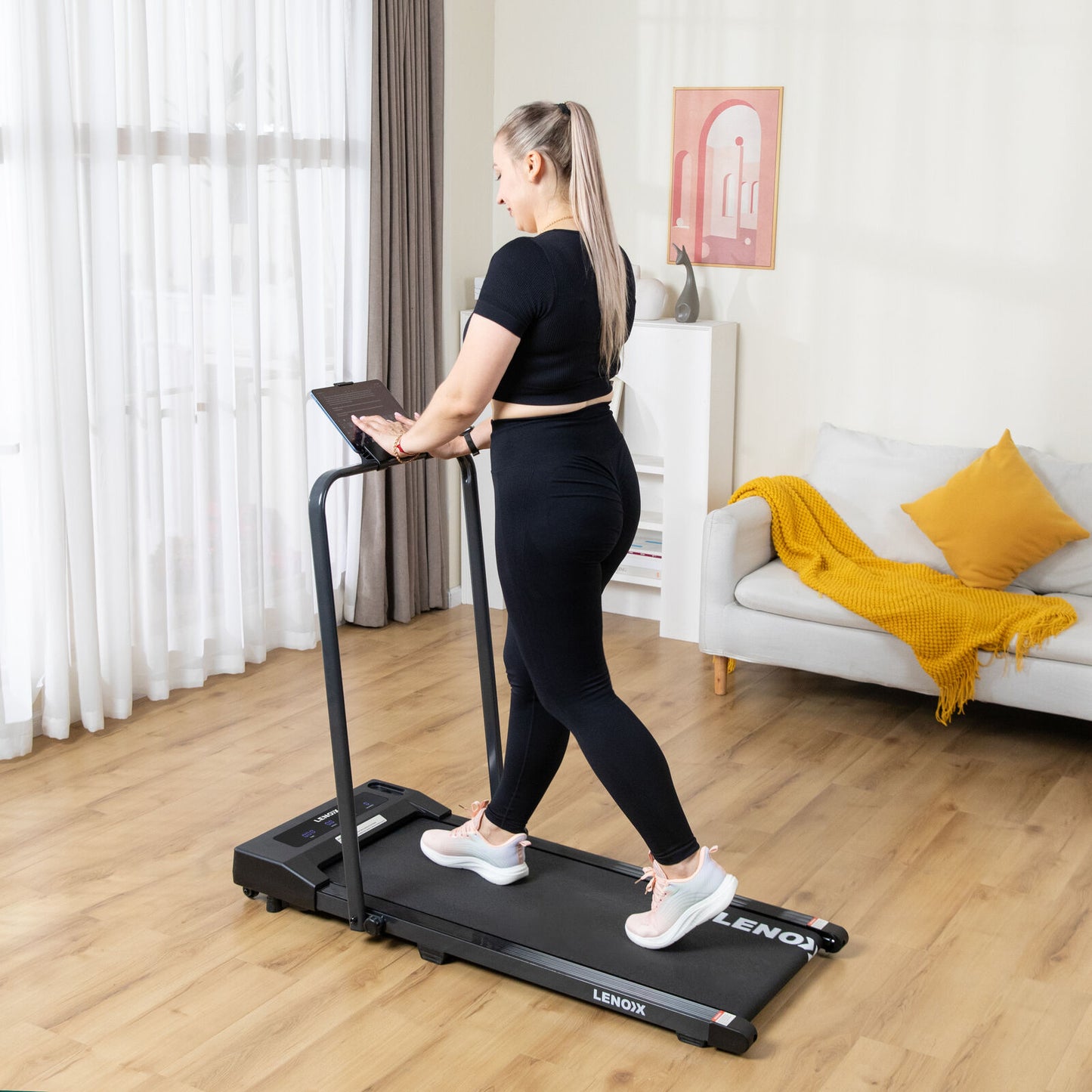 Electric Walking Pad Treadmill - 2HP, Foldable with Remote & Tablet Holder