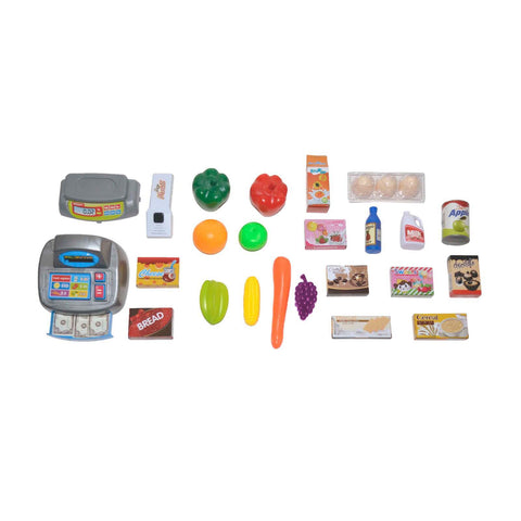 Children's Home Supermarket w/ Toy Cash Register, Trolly, Fruit & More - SuperSaverAU - view 2