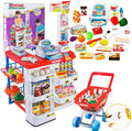Children's Home Supermarket w/ Toy Cash Register, Trolly, Fruit & More - SuperSaverAU - view 4