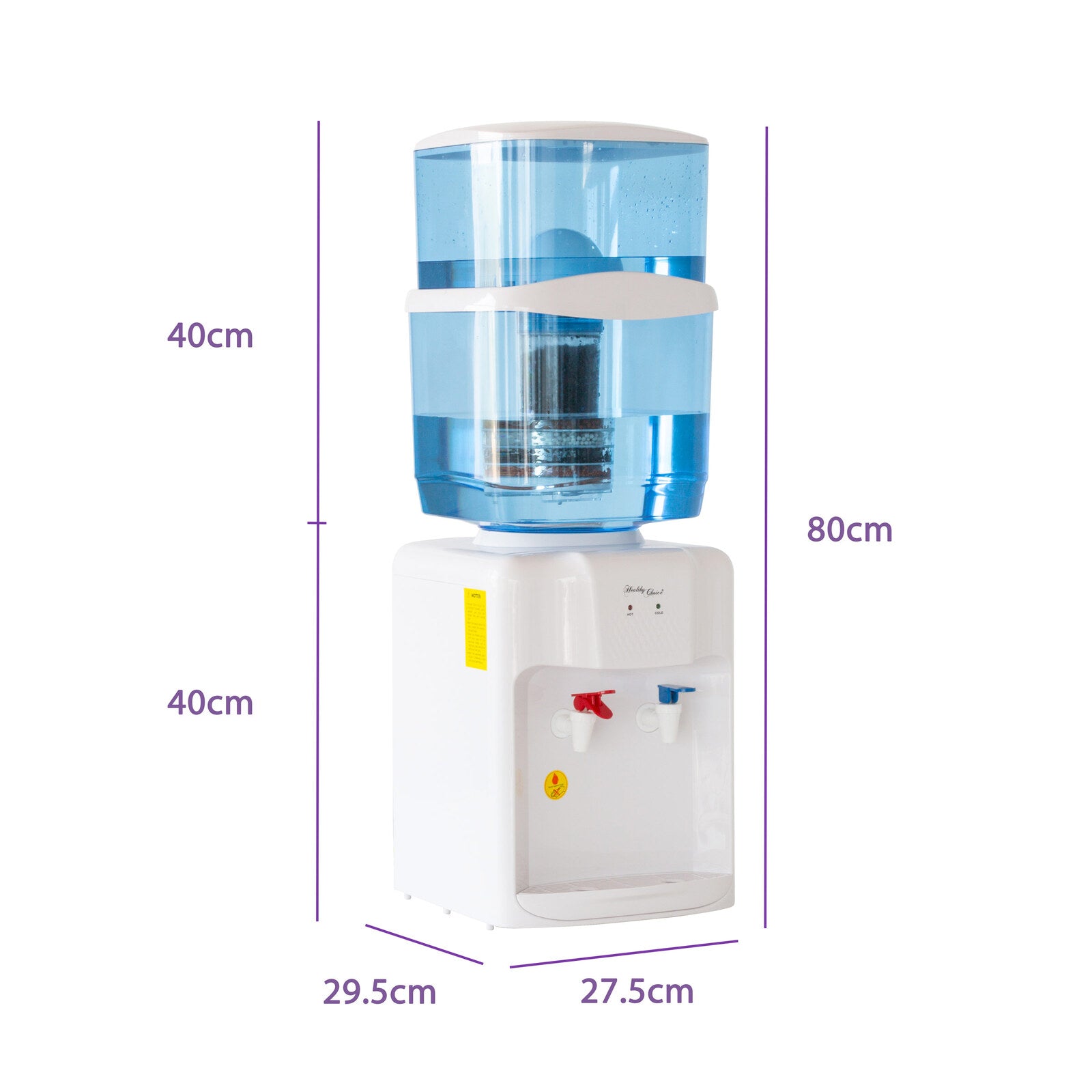 Healthy Choice Benchtop Dual-Taps Water Dispenser - Hot & Cold Water - SuperSaverAU - view 3