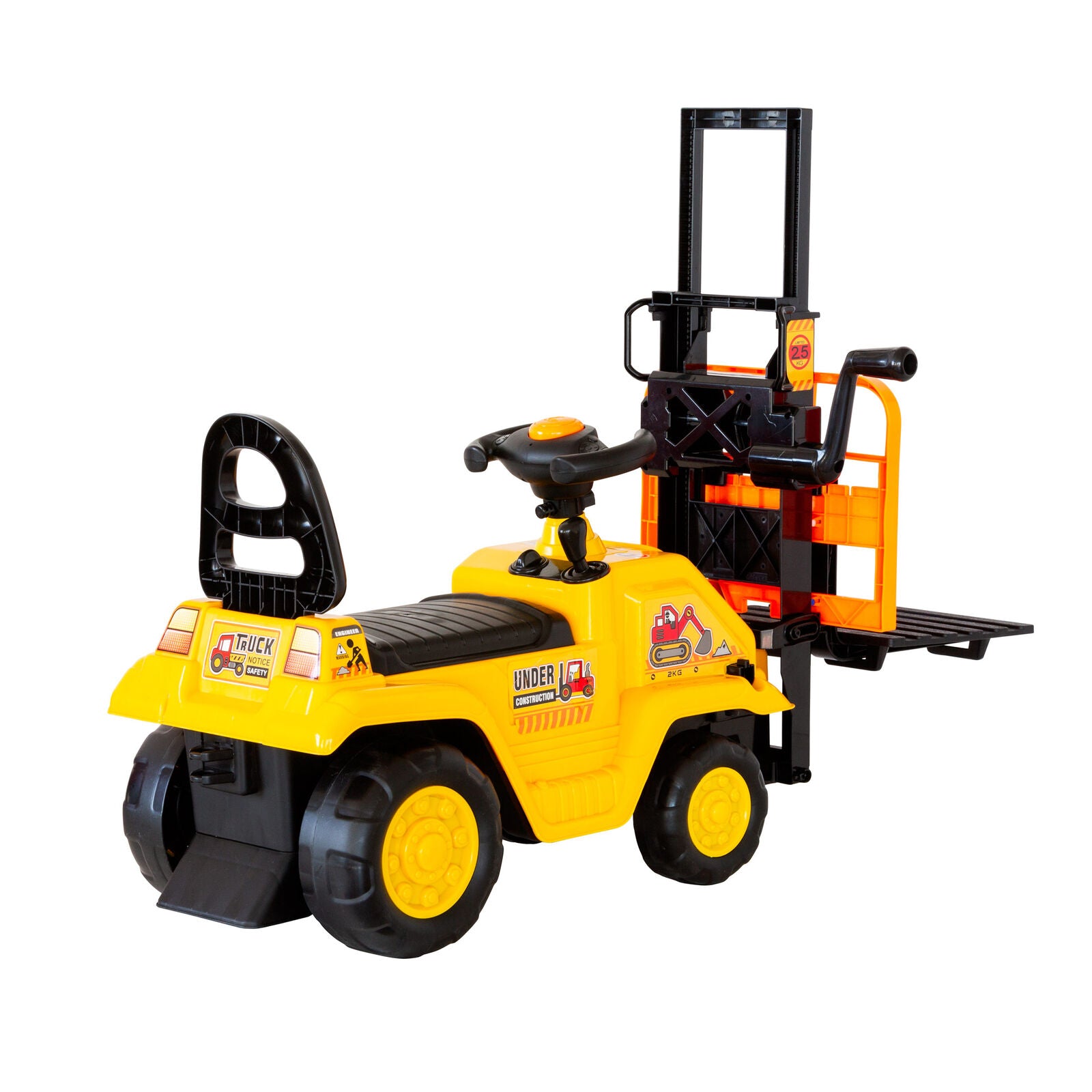 Kids Manual Forklift Ride-On with Working Mast Lift and Pallet - SuperSaverAU - view 5