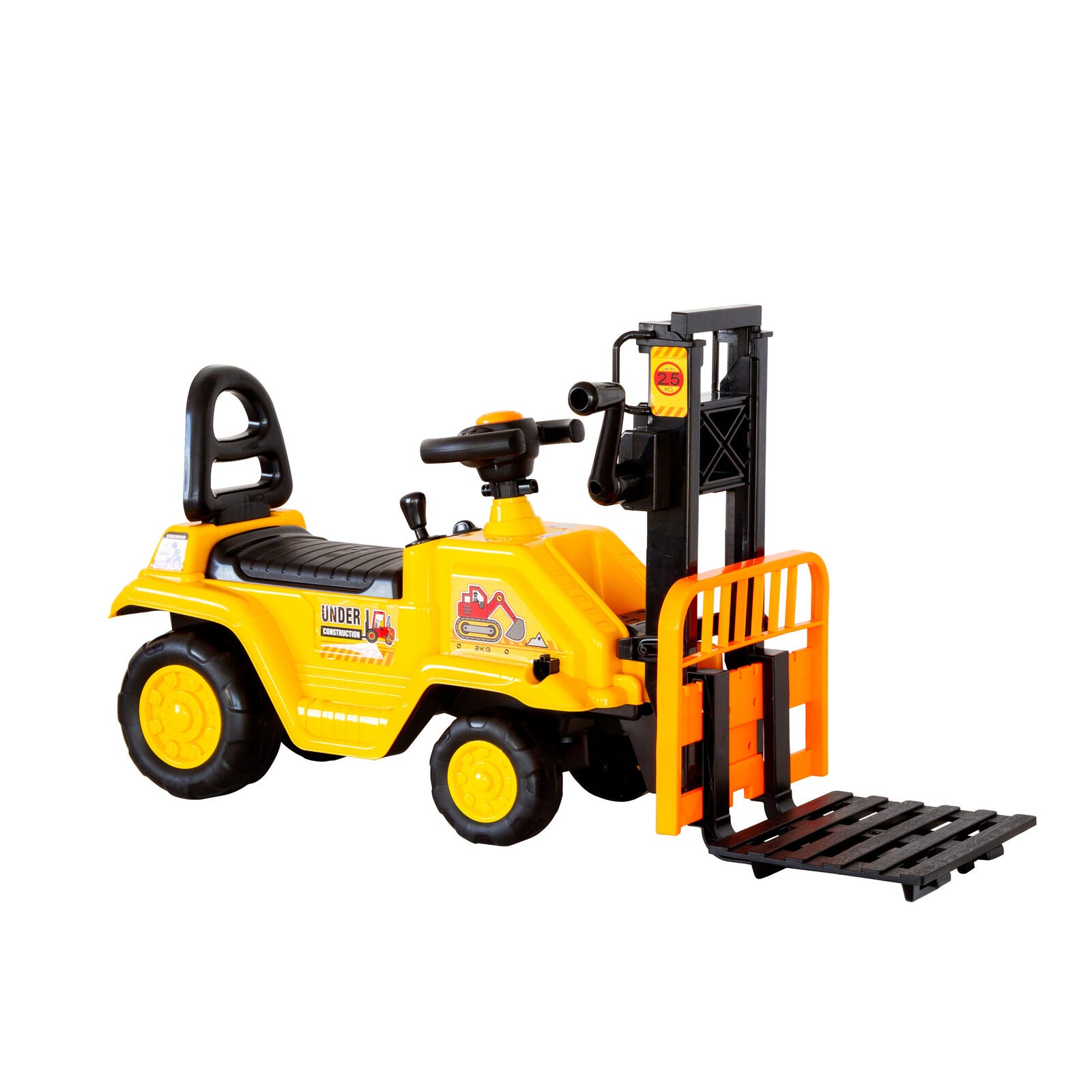 Kids Manual Forklift Ride-On with Working Mast Lift and Pallet - SuperSaverAU - view 6