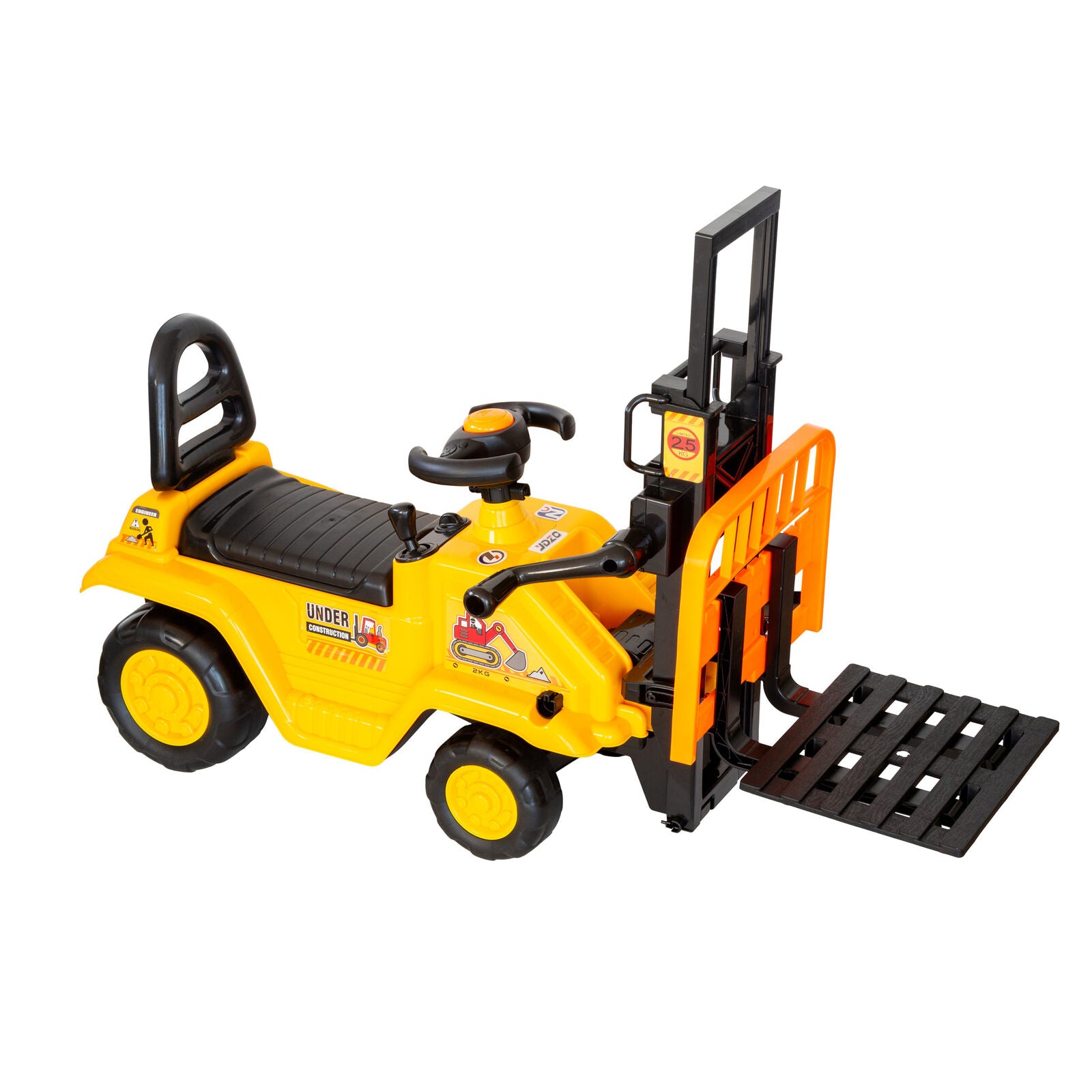 Kids Manual Forklift Ride-On with Working Mast Lift and Pallet - SuperSaverAU - view 7