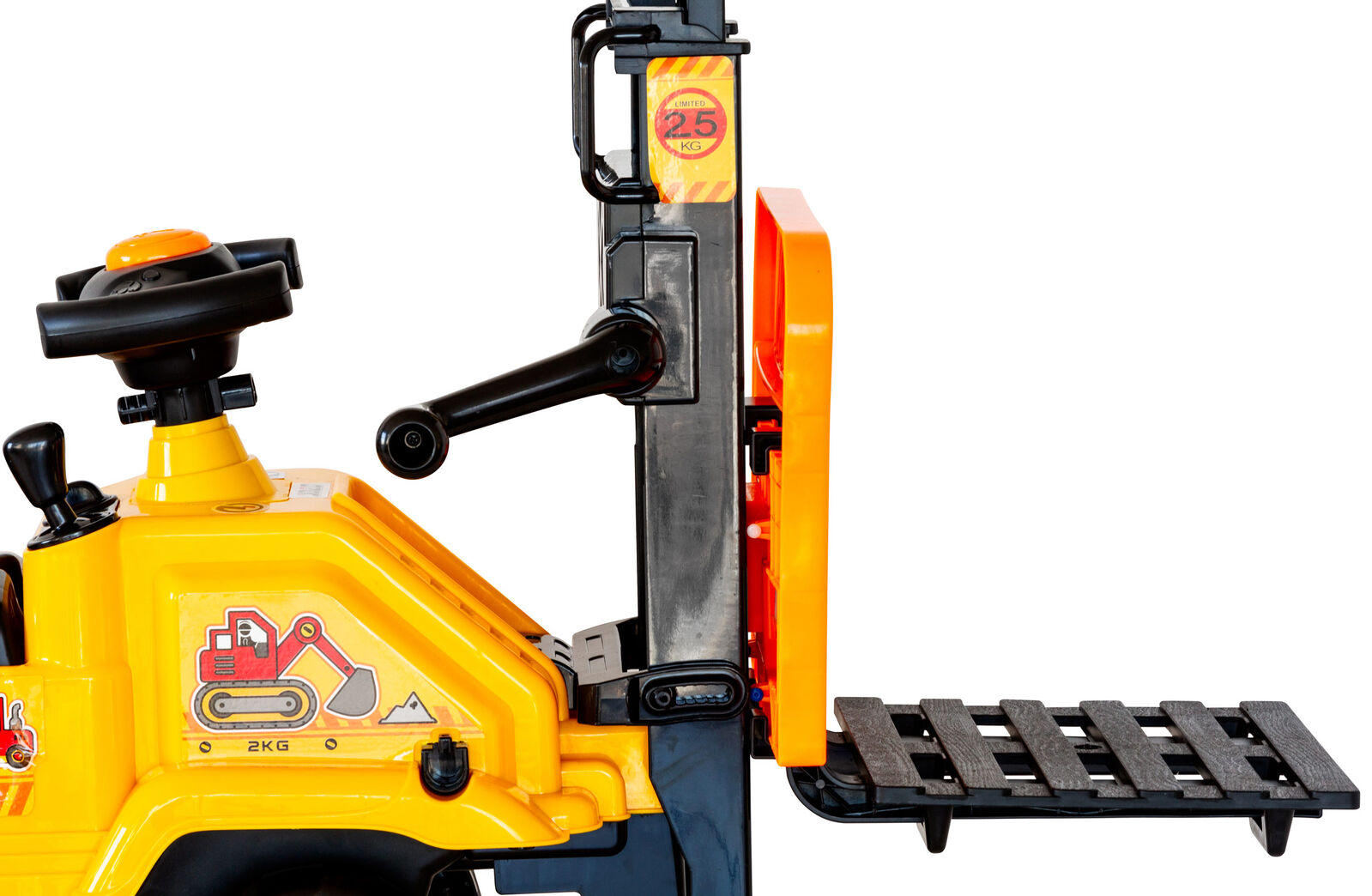 Kids Manual Forklift Ride-On with Working Mast Lift and Pallet - SuperSaverAU - view 8