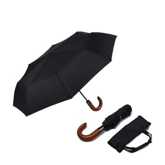 Wooden Handle Umbrella 54" - Auto-Open, Wind-Proof, Waterproof, Lightweight