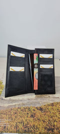 Leather Phone Wallet - Black, 3 Cash Compartments, 10 Card Slots, Durable Leather - SuperSaverAU - view 2