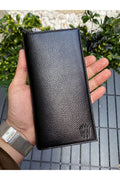 Leather Phone Wallet - Black, 3 Cash Compartments, 10 Card Slots, Durable Leather - SuperSaverAU - view 1