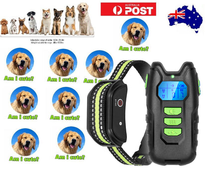 Electric Pet Dog Training Collar, Rechargeable, 1000m Range, IP67 Waterproof, 4lbs-100lbs