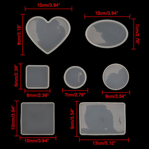 Silicone Molds Kit - 7 Jewelry Molds, 18pcs Coaster Cup Mat, Easy Release - SuperSaverAU - view 2