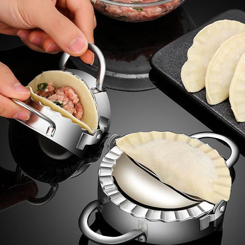 Stainless Steel Dumpling Maker Set - 5-Piece Dough Press Mould Tool - SuperSaverAU - view 2
