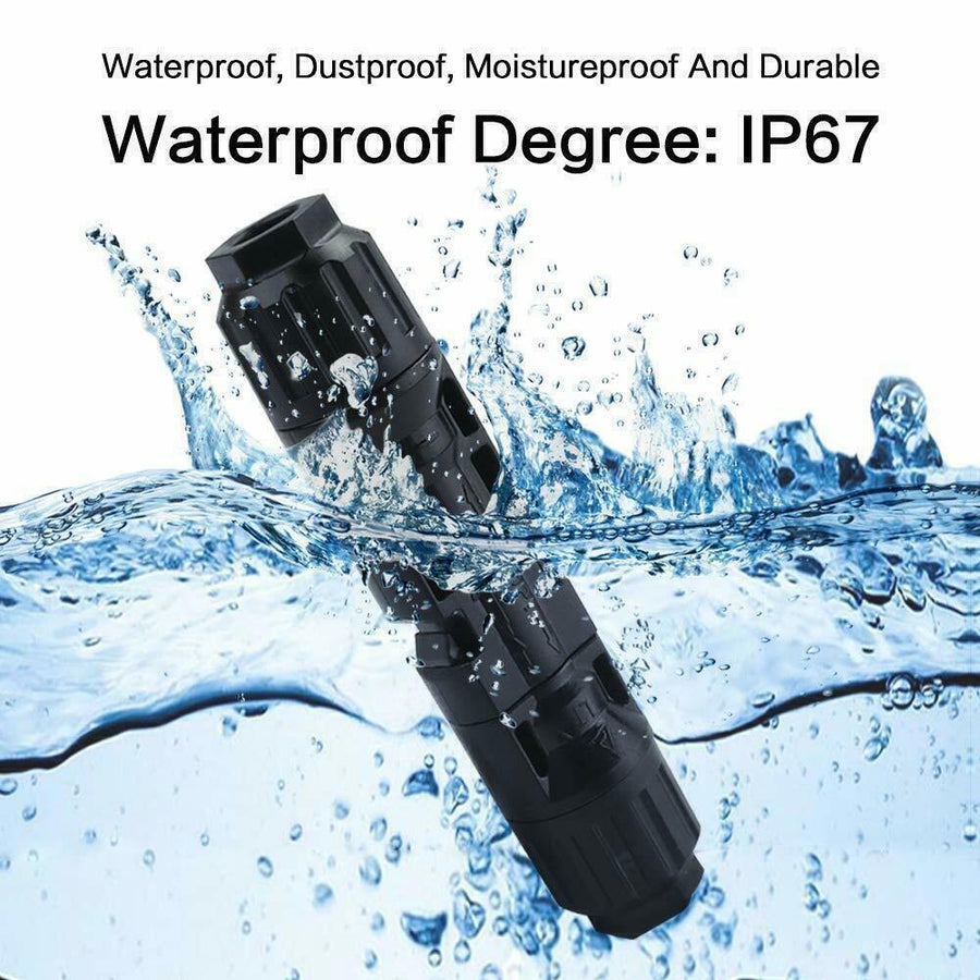 Solar PV Connectors 30A IP67 Waterproof 10 Pairs Male & Female Crimping - SuperSaverAU - view 1