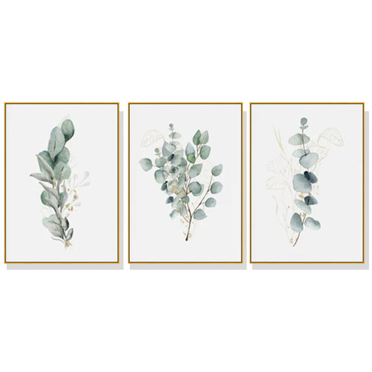 Eucalyptus Plant Canvas Wall Art 70cmx100cm Gold Frame, Hand Framed in Melbourne