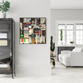 Premium Book Framed Canvas Wall Art - Black Frame, 90 x 90cm