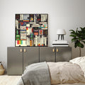 Premium Book Framed Canvas Wall Art - Black Frame, 90 x 90cm