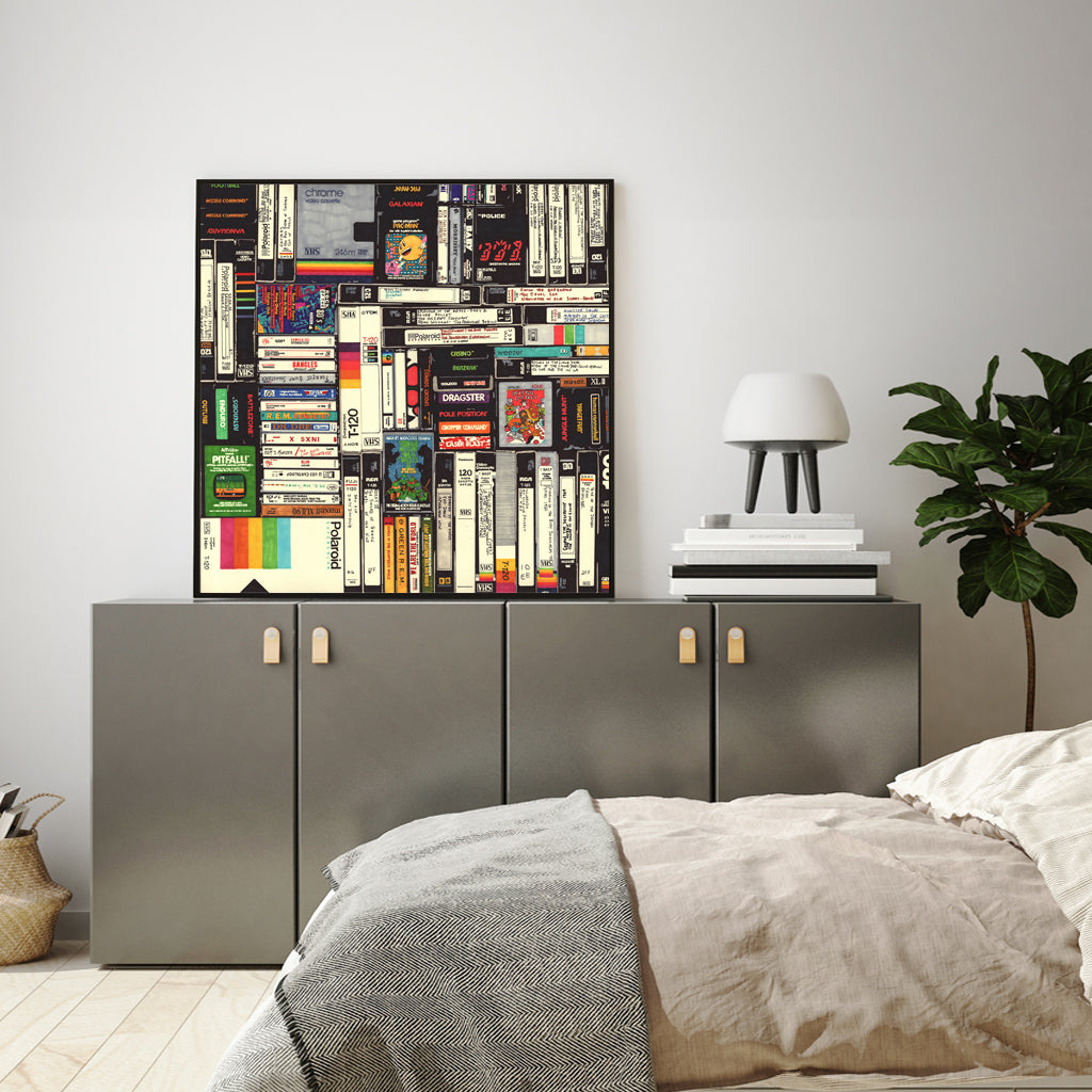 Premium Book Framed Canvas Wall Art - Black Frame, 90 x 90cm