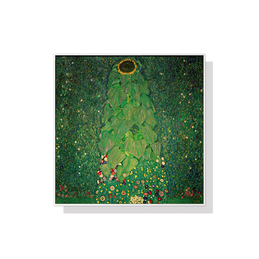Gustav Klimt Sunflower Wall Art 60cmx60cm Canvas Framed Print - Made in Australia