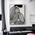 Premium Mid Century Figure Framed Canvas Wall Art - Black Frame, 50 x 70cm