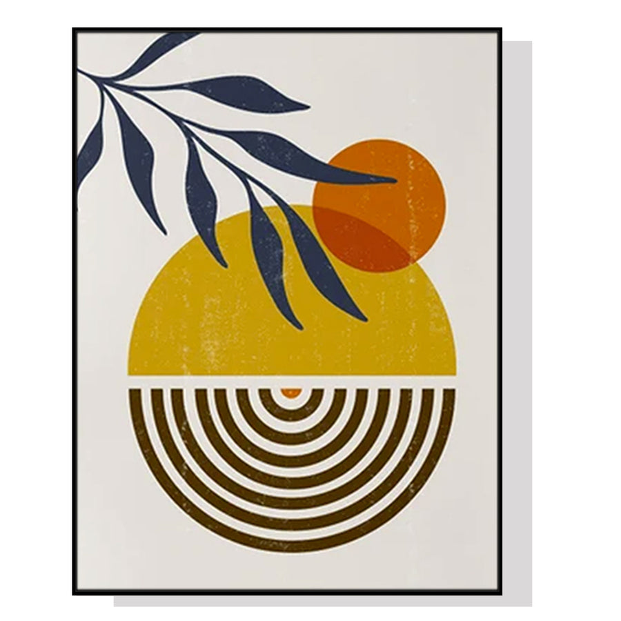 Premium Sun and Moon Framed Canvas Wall Art - Black Frame, 40 x 60cm