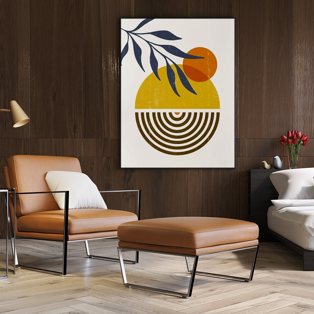 Premium Sun and Moon Framed Canvas Wall Art - Black Frame, 40 x 60cm