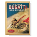 Premium Bugatti Framed Canvas Wall Art - Gold Frame, 50 x 70cm