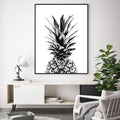 Premium Pineapple Framed Canvas Wall Art - Black Frame, 40 x 60cm