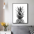 Premium Pineapple Framed Canvas Wall Art - Black Frame, 40 x 60cm