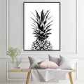Premium Pineapple Framed Canvas Wall Art - Black Frame, 40 x 60cm