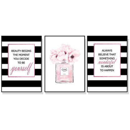 Canvas Wall Art 60cmx90cm Fashion Prints 3 Sets Black Frame, Hand Framed in Melbourne