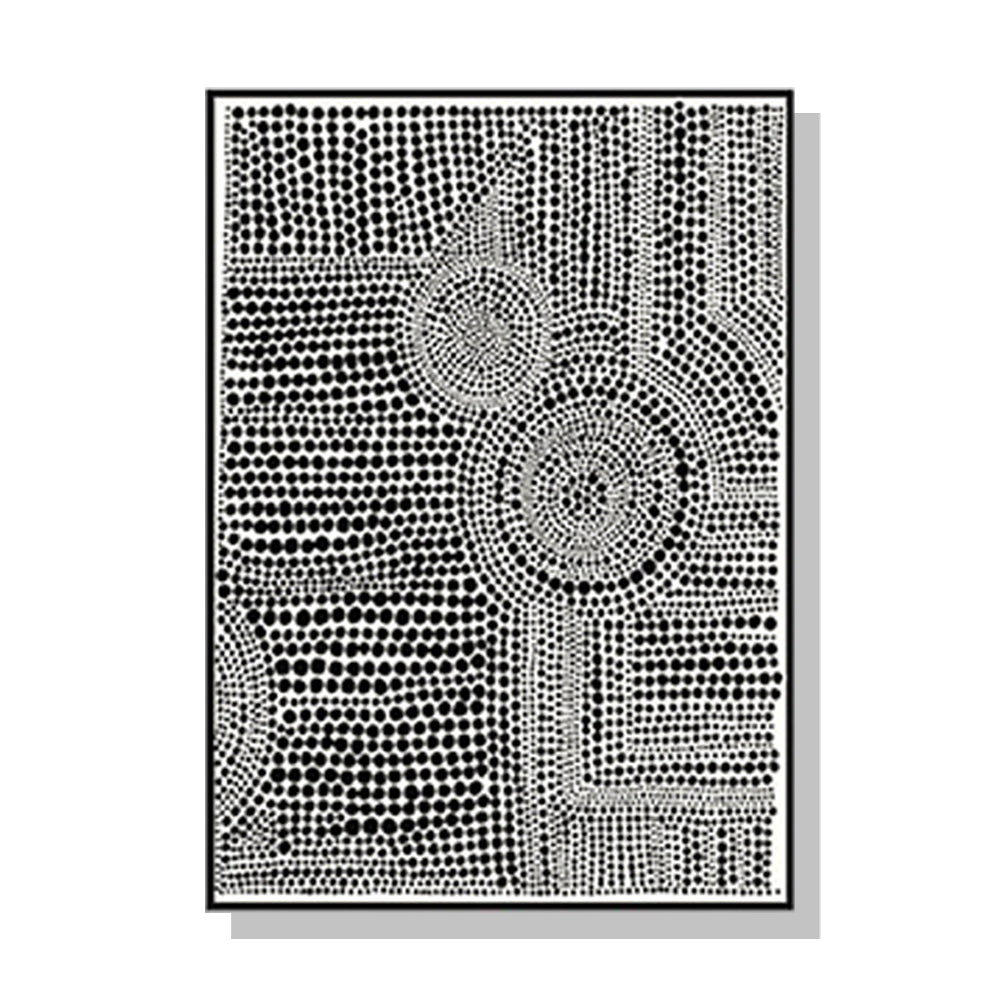 Clustered Dots Canvas Wall Art 100cmx150cm Black Frame, Hand Framed in Melbourne