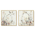 Premium Afternoon Walk Framed Canvas Wall Art Set - Gold Frame, 40 x 40cm