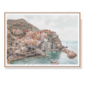 Premium Italy Cinque Terre Framed Canvas Wall Art - Wood Frame, 80 x 120cm