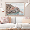 Premium Italy Cinque Terre Framed Canvas Wall Art - Wood Frame, 80 x 120cm