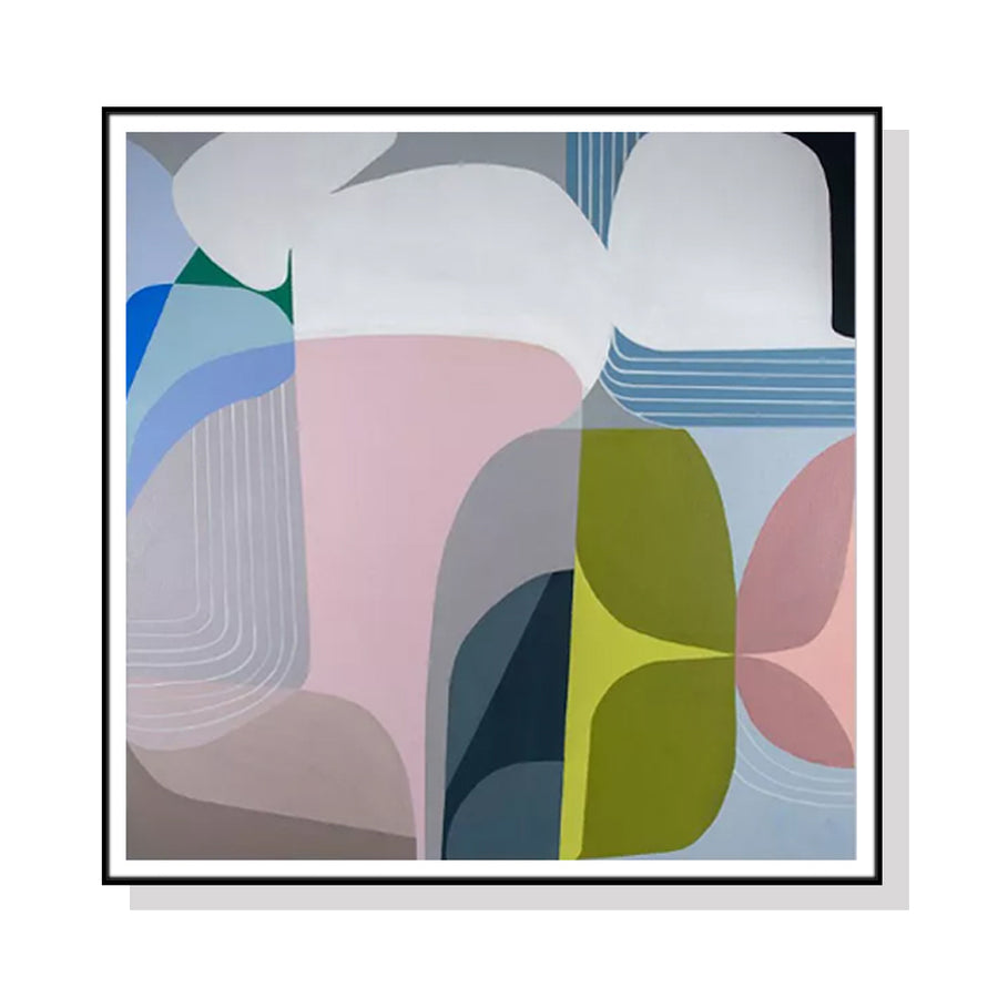 Premium Skyways Framed Canvas Wall Art - Black Frame, 90 x 90cm