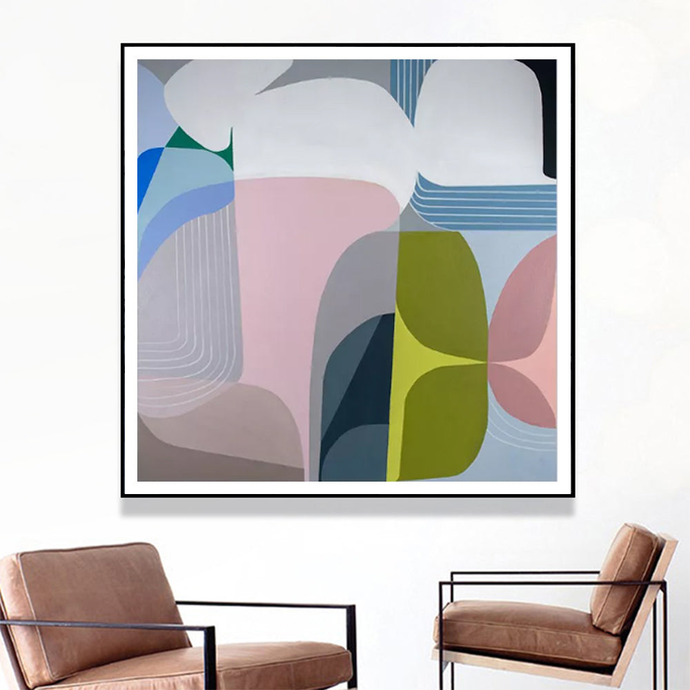 Premium Skyways Framed Canvas Wall Art - Black Frame, 90 x 90cm