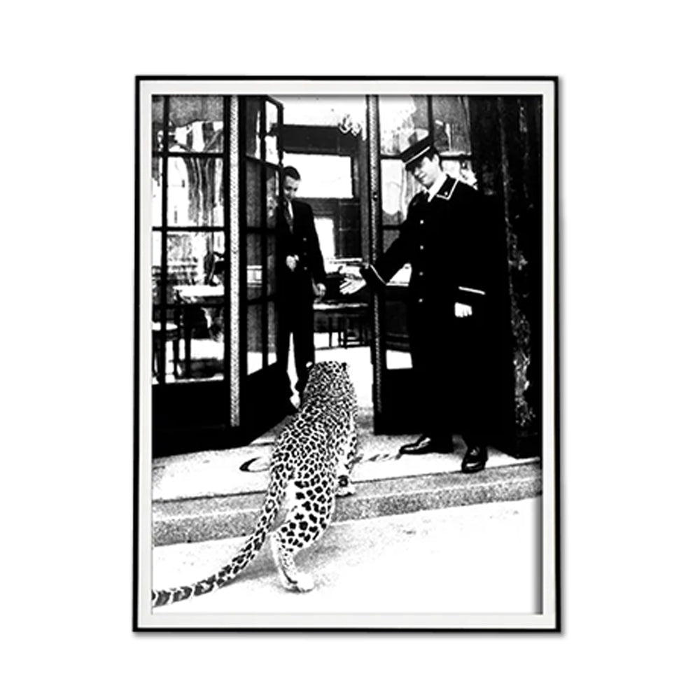 Leopard Jewelry Shop Canvas Wall Art 100cmx150cm, Black Frame, Made in Australia