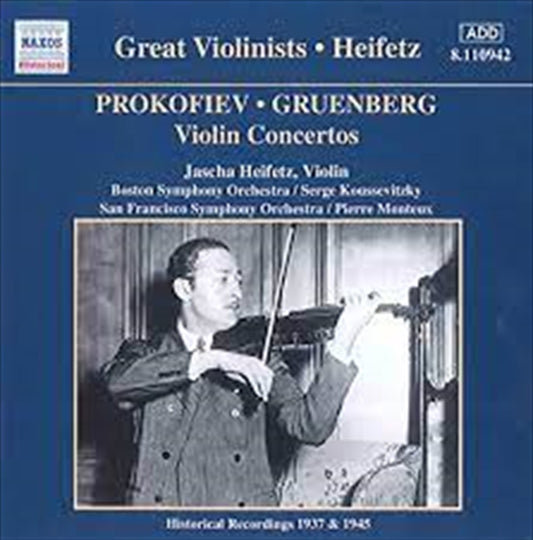 Prokofiev / Gruenberg Violin Concertos CD Album: Heifetz, Toscanini, NBCSO