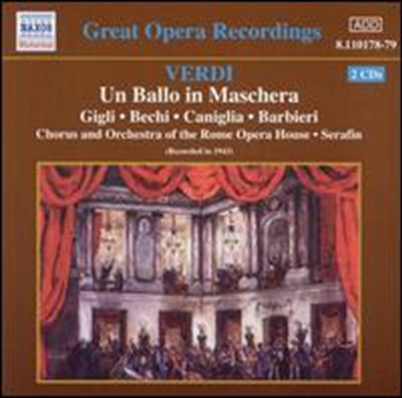 Verdi Un Balloin Maschera - Gigli: Serafin: Rome Opera Hous Cd Album