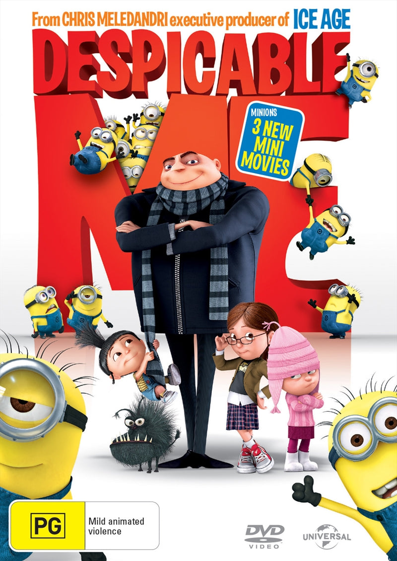 Despicable Me DVD - Gru's Heist Adventure with Orphaned Girls, Family Fun