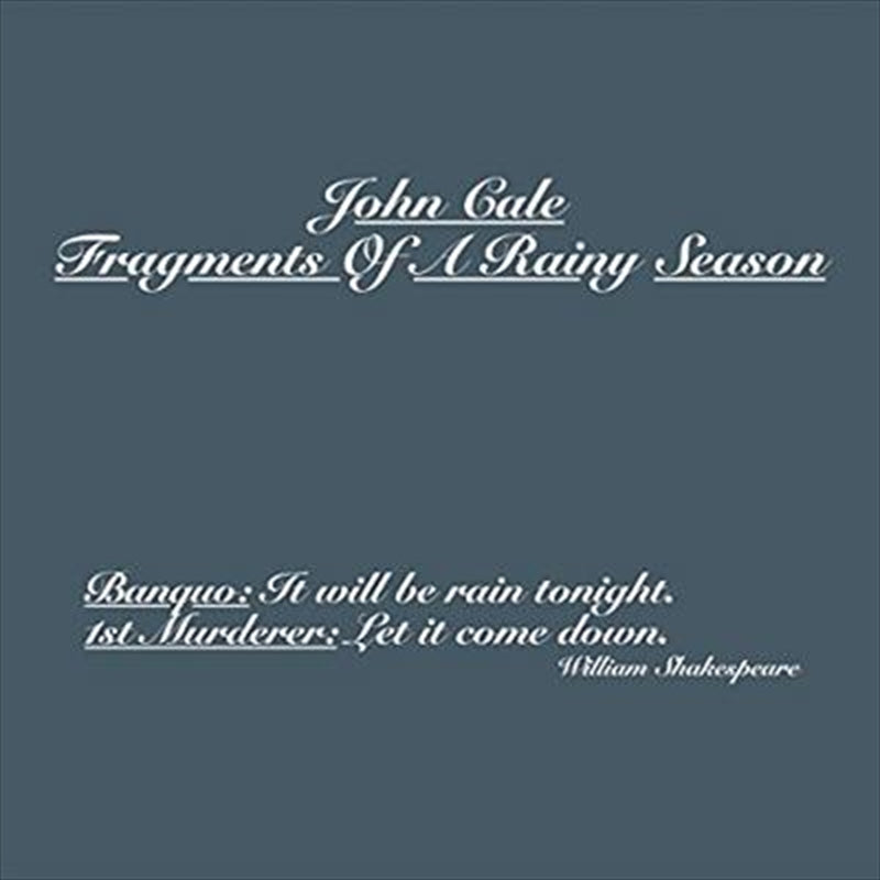 John Cale Fragments Of A Rainy Season CD Album - Rock/Pop Music