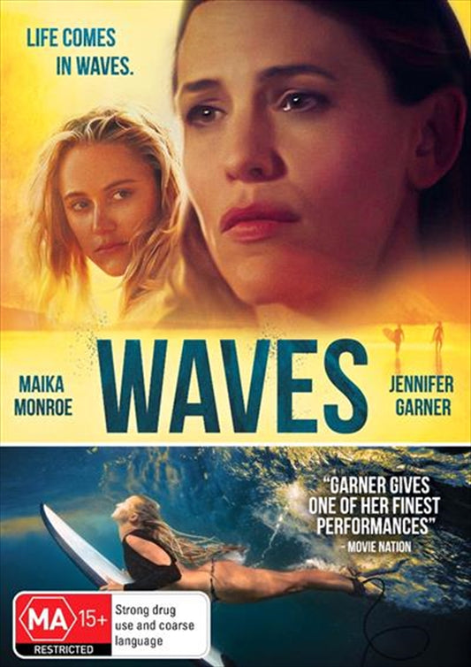 Waves DVD - Surfing Drama Starring Maika Monroe, Jennifer Garner, 1 Disc