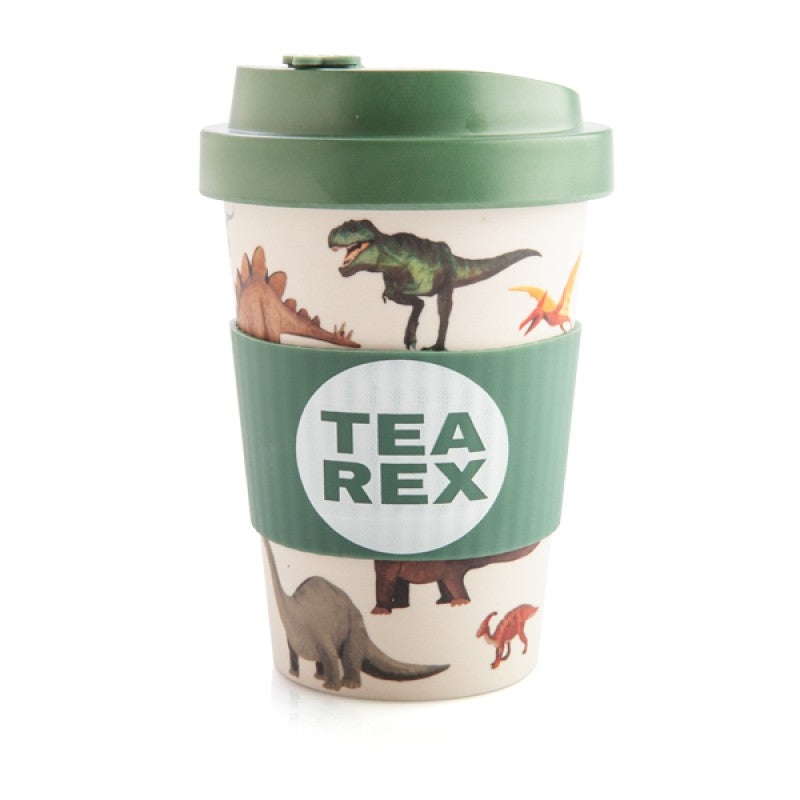 Dino Eco-to-Go Bamboo Travel Cup 470 ml with Anti-Spill Lid and Silicone Band - SuperSaverAU - view 1