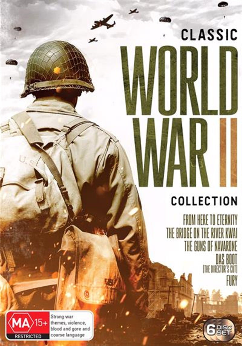 Five Movie DVD Collection: The Bridge On The River Kwai, Das Boot, From Here To Eternity, Fury, Guns Of Navarone