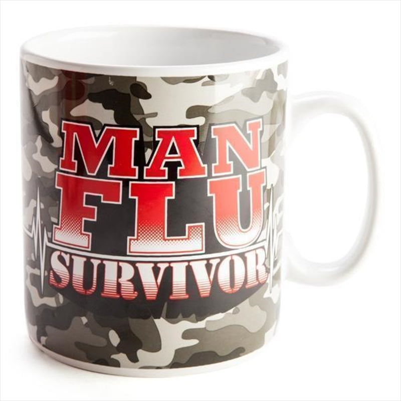 Man Flu Survivor Huge Coffee Mug 900ml - Army Camouflage Design - SuperSaverAU - view 1