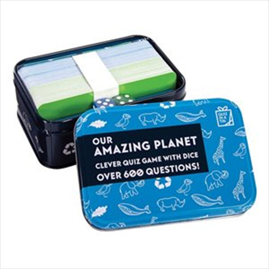 Amazing Planet Quiz Game - 600+ Nature & Conservation Questions, Travel-Friendly Tin, 2+ Players